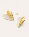 Earrings Mussel Enamel Steel 18kt Gold Plated