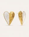 Earrings Mussel Enamel Steel 18kt Gold Plated
