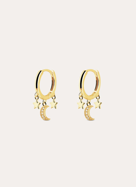 Pendientes Midnight Sky Baño Oro