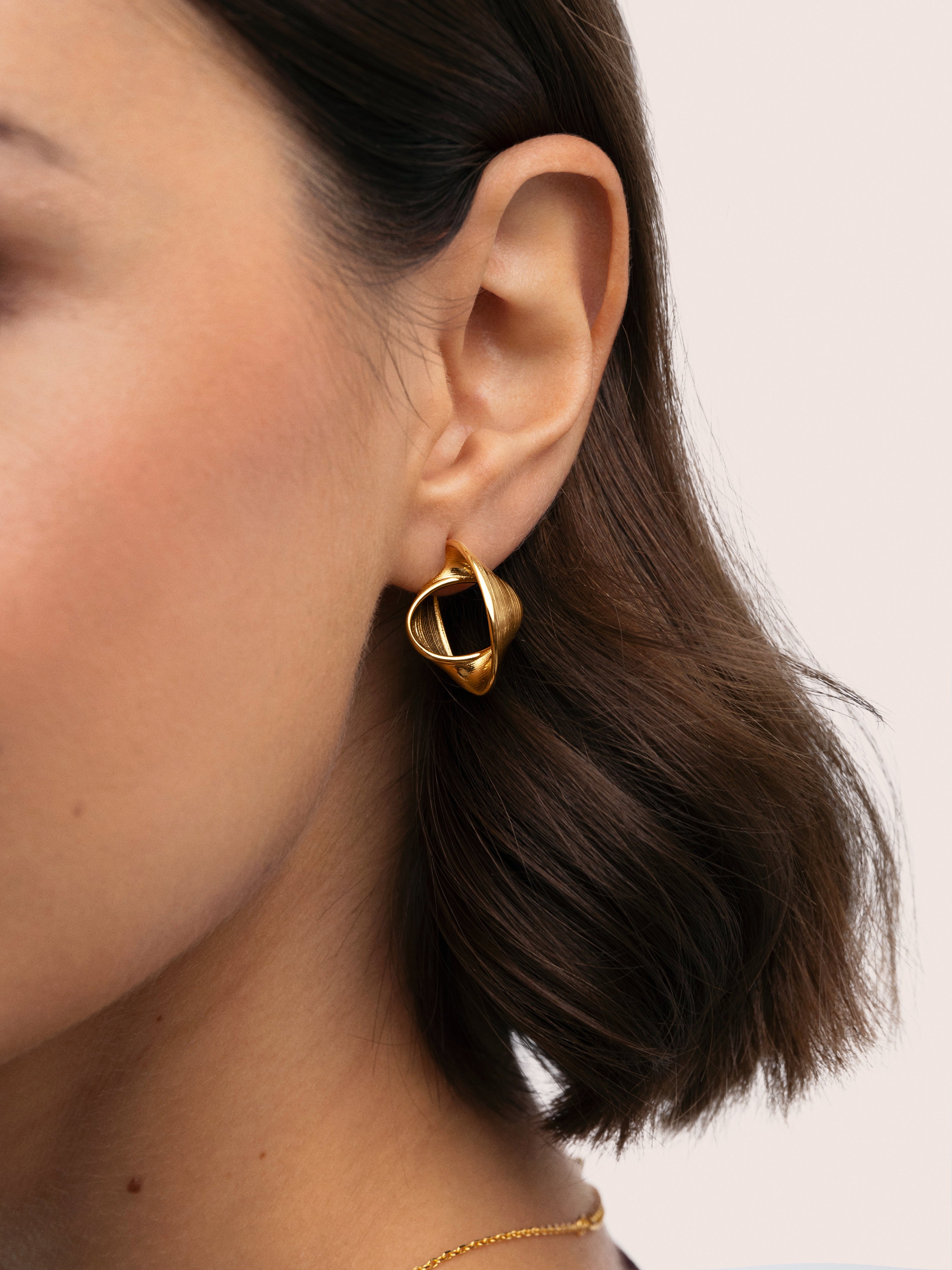 Mini Infinity Stainless Steel Gold Earrings