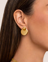 Mirror Sun Stainless Steel Gold Earrings
