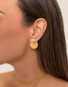 Mirror Sun Stainless Steel Gold Earrings