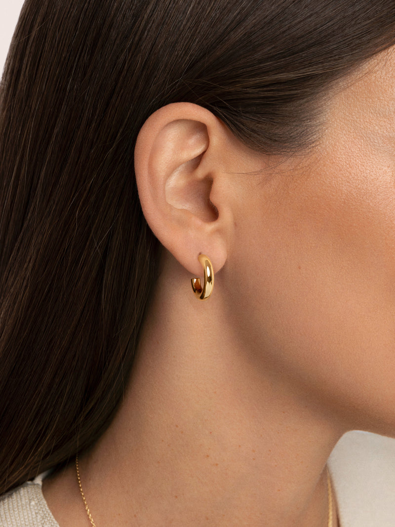 Nairo Stainless Steel Gold Hoop Earrings 