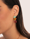 Pendientes Drop Narciso Plata Baño Oro