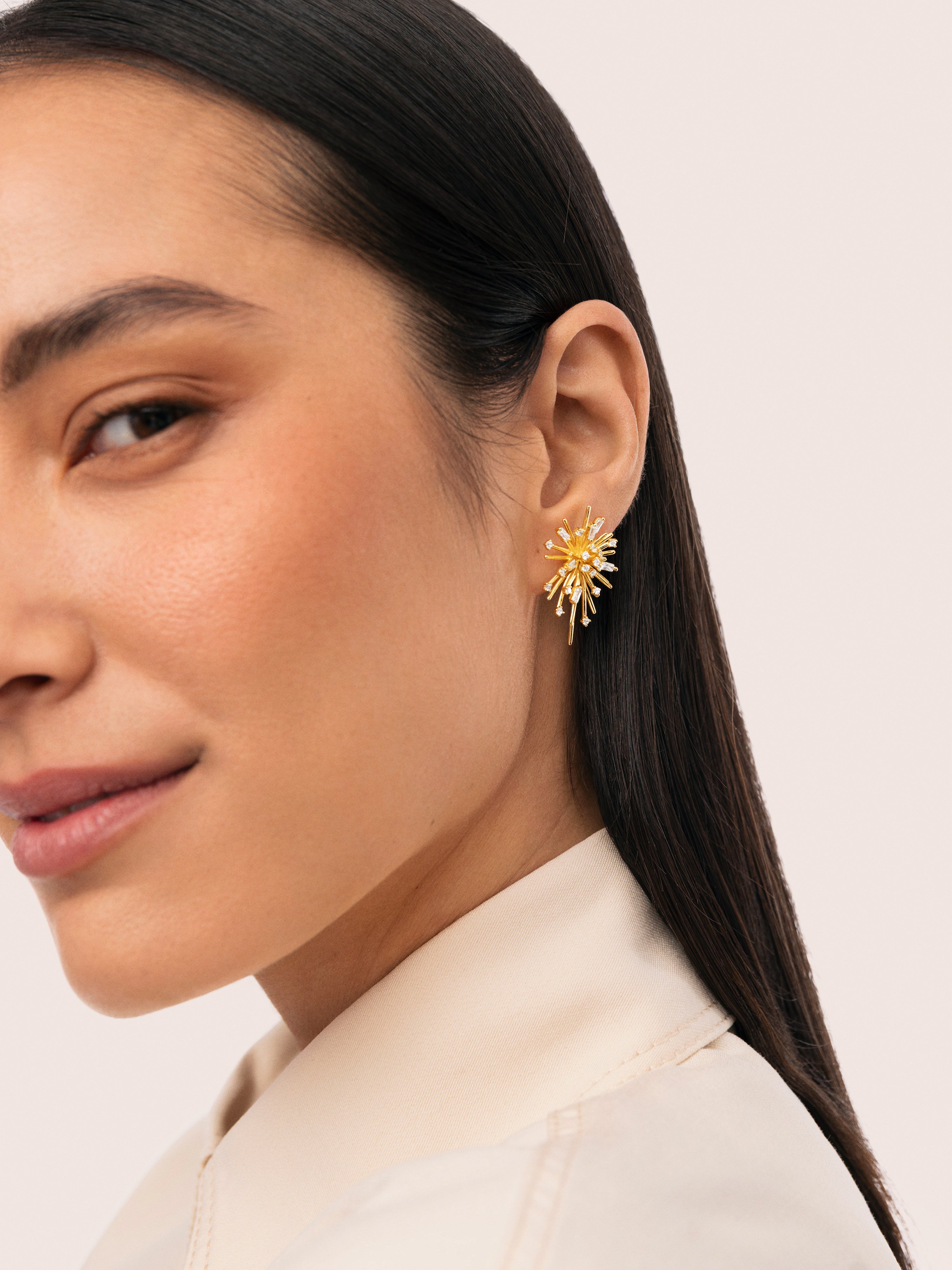 Pendientes Nit del Foc Baño Oro