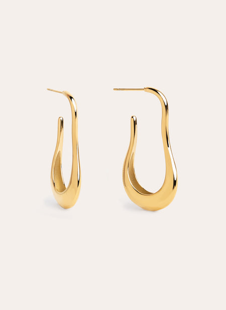 Organic Abba Stainless Steel Gold Earrings