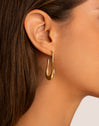 Organic Abba Stainless Steel Gold Earrings