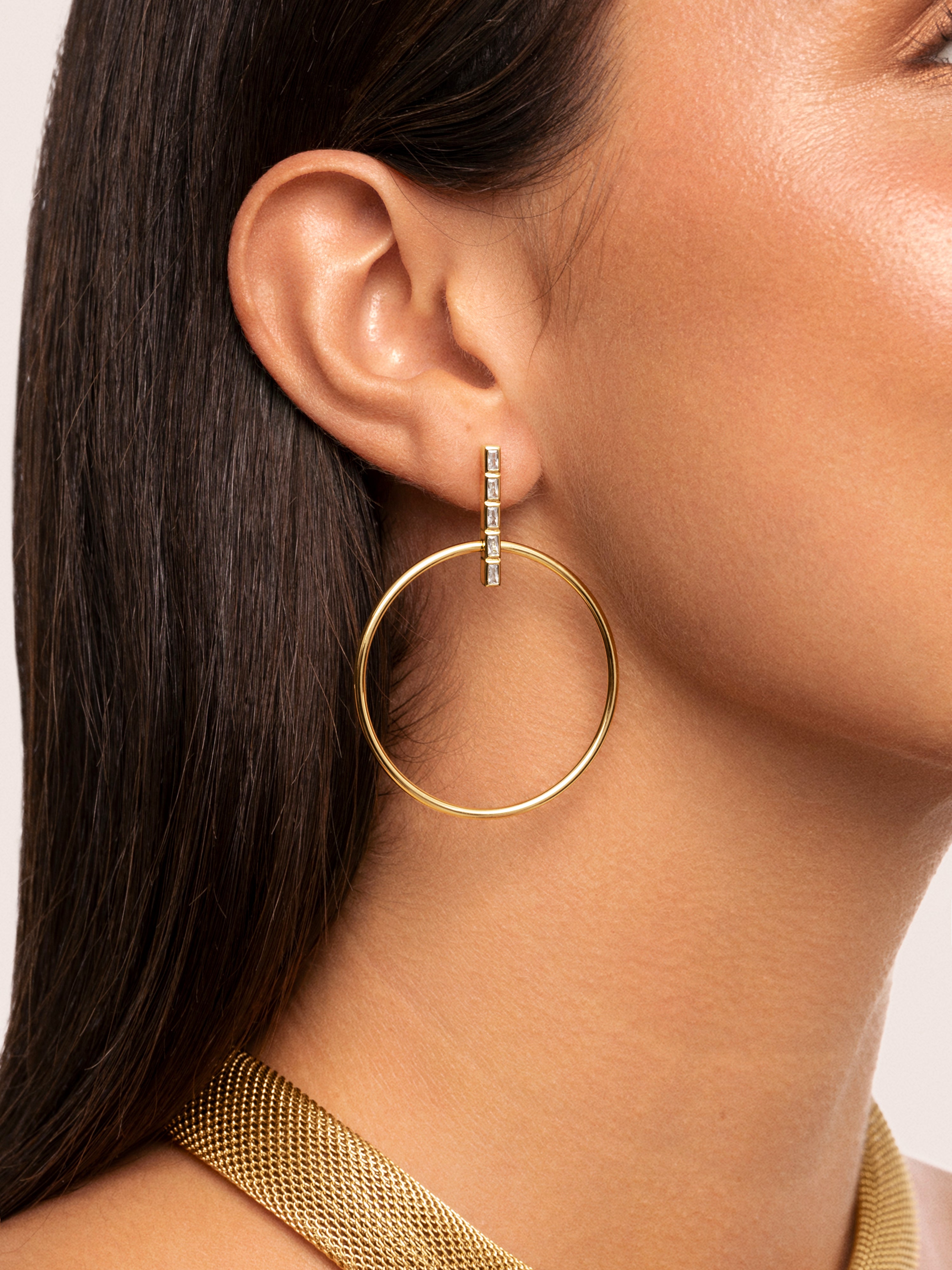 Ophelia Stainless Steel Gold Earrings 