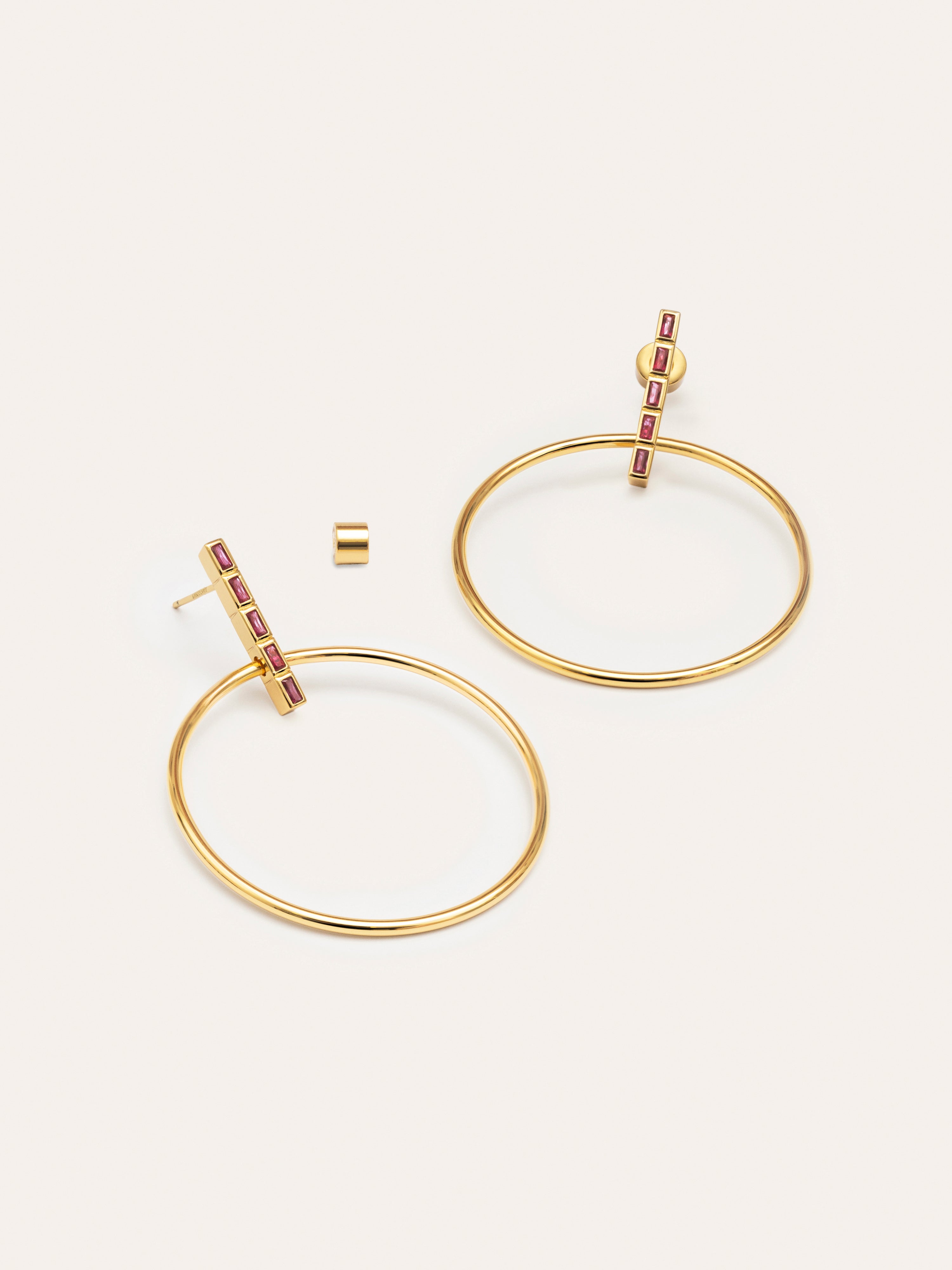 Ophelia Pink  Stainless Steel Gold Earrings