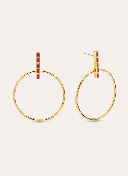 Ophelia Pink  Stainless Steel Gold Earrings