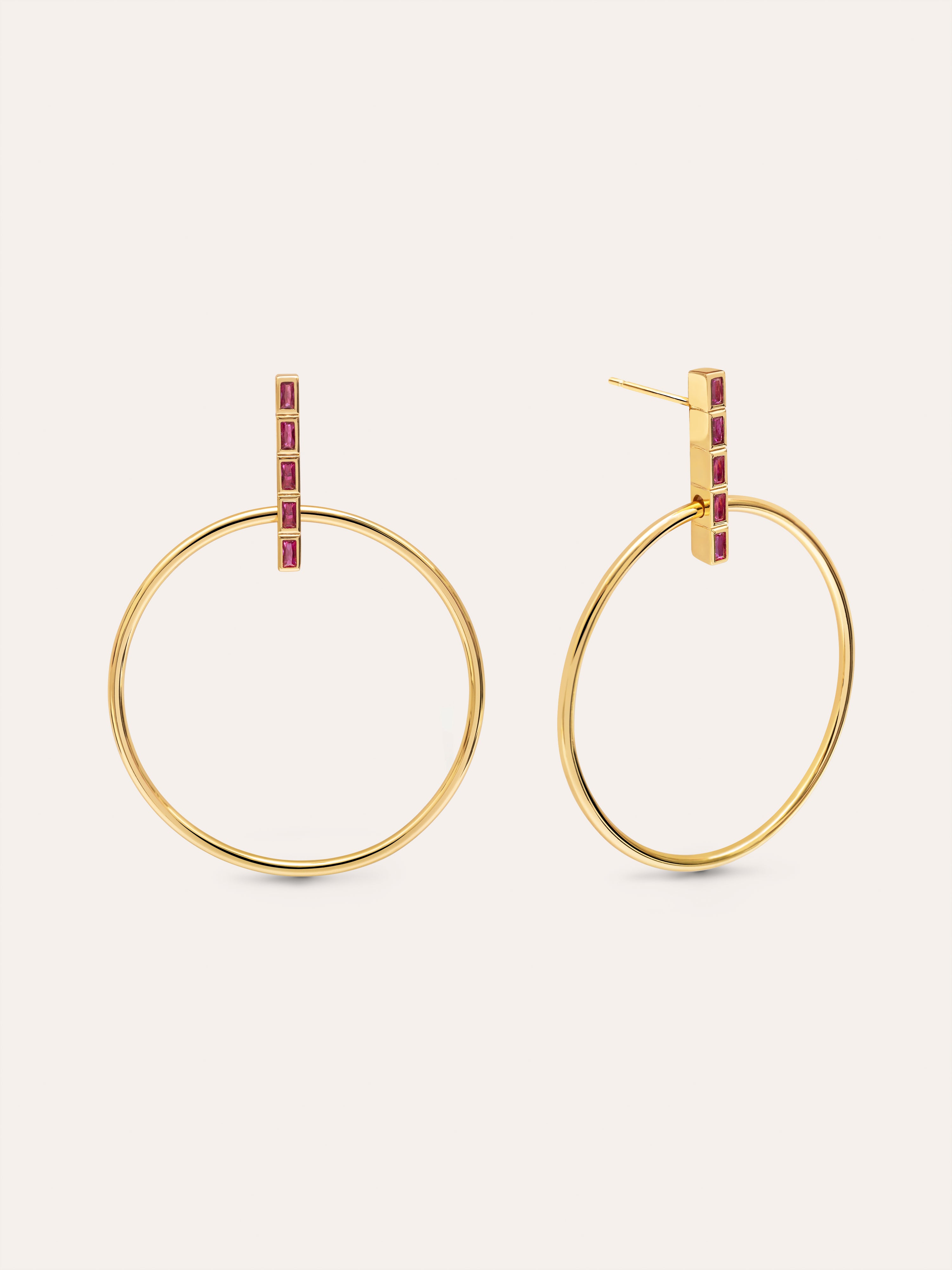 Ophelia Pink  Stainless Steel Gold Earrings