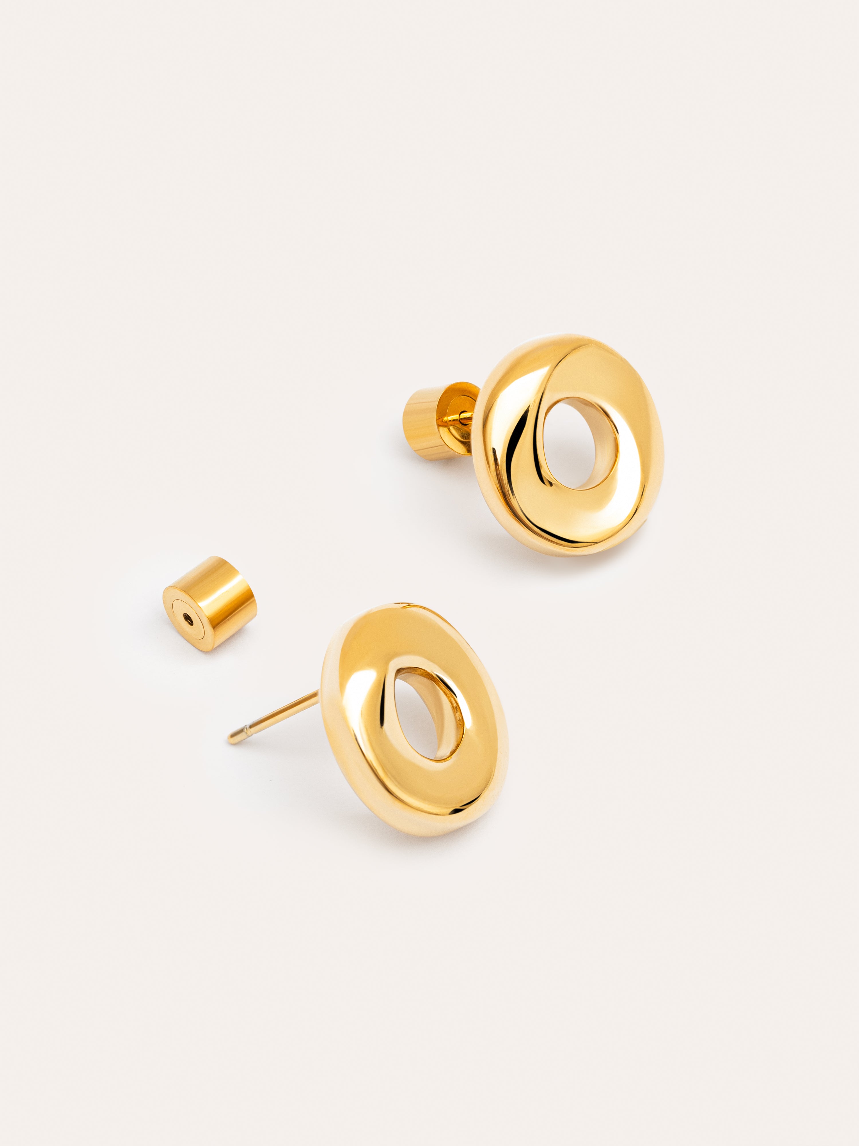 Orbit Stainless Steel Gold Earrings 