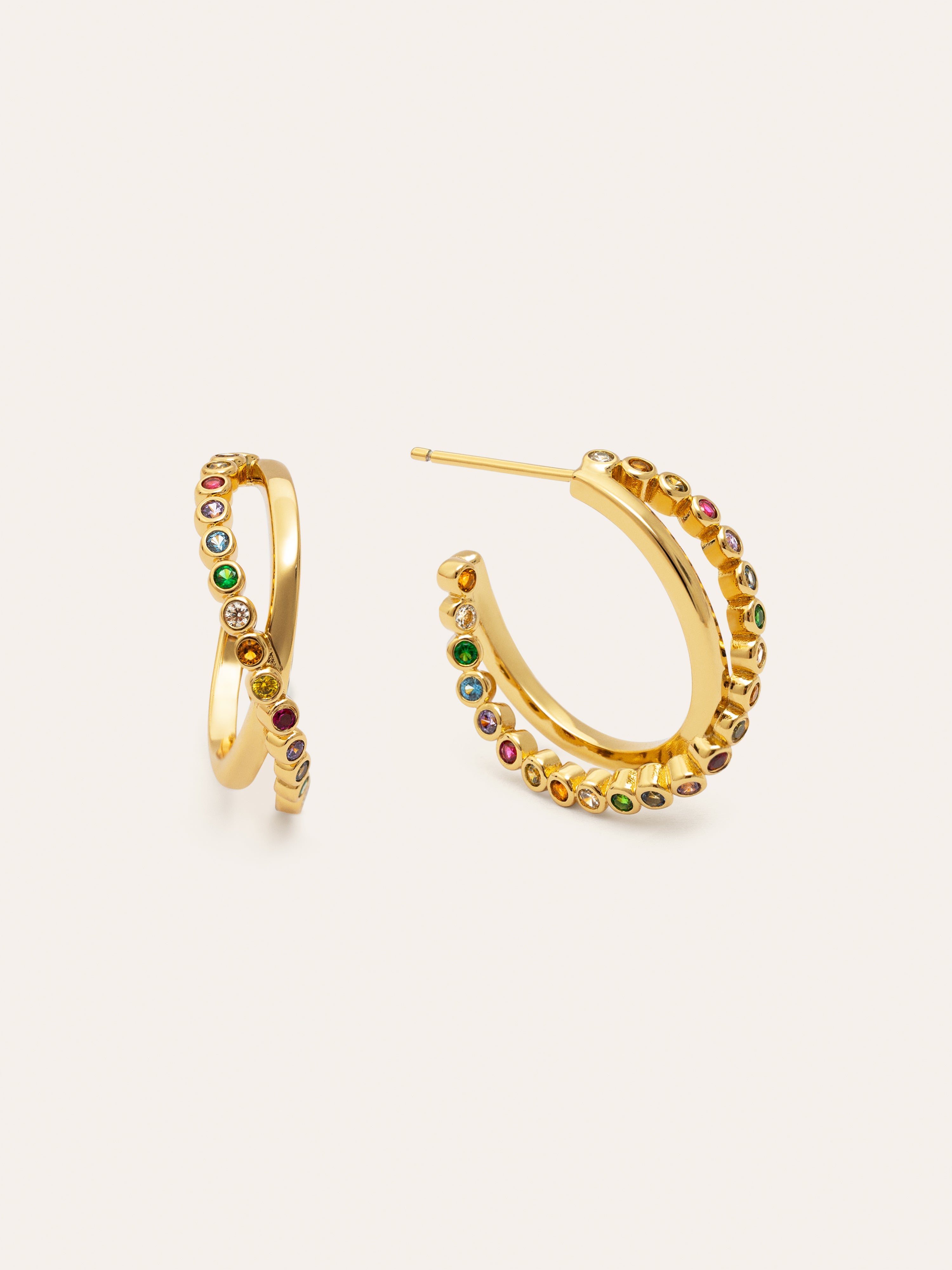 Pendientes Orbit Cross Baño Oro