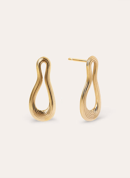 Organic Sea Stainless Steel Gold Earrings