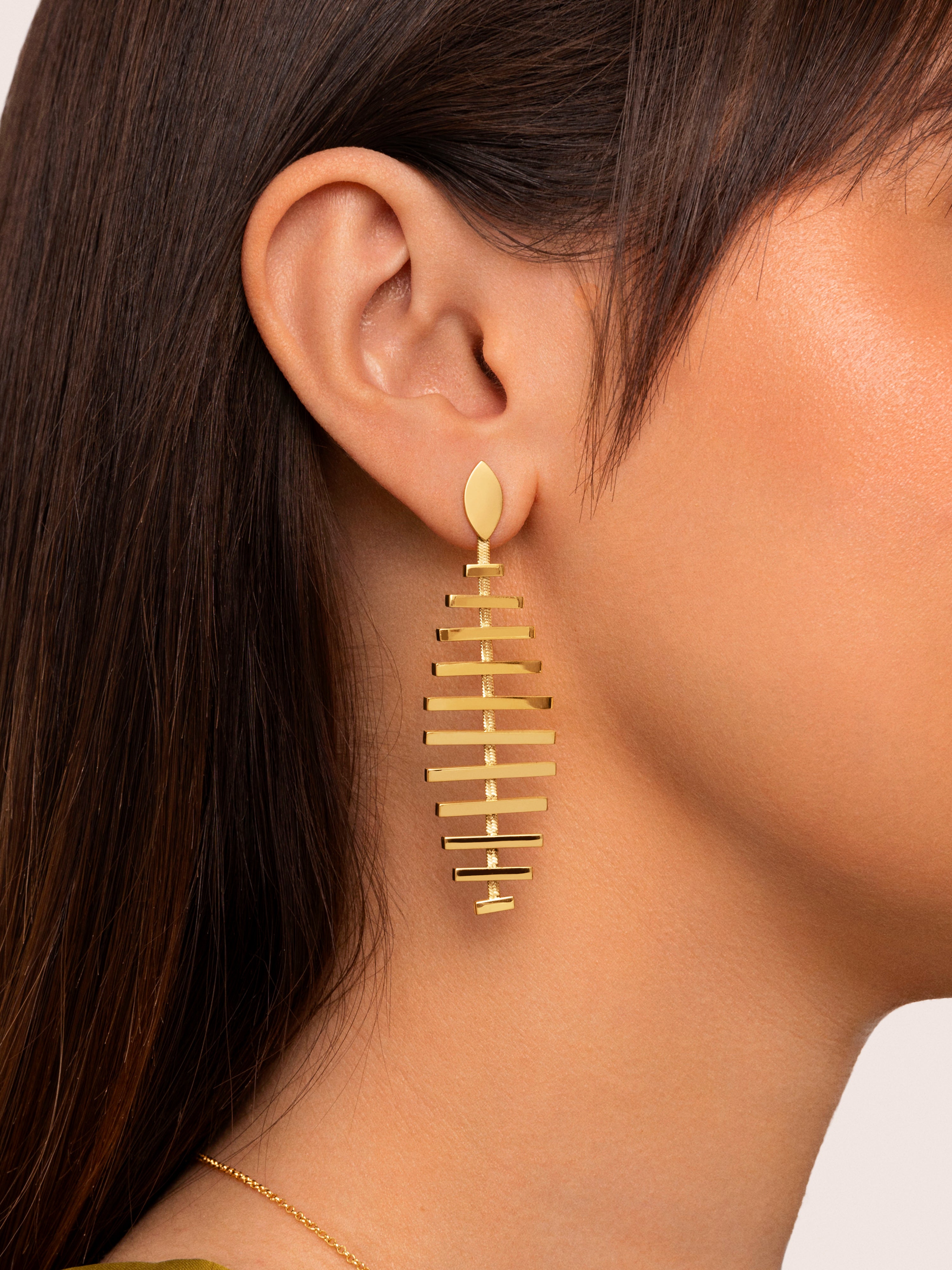 Pacific Stainless Steel Gold Earrings 