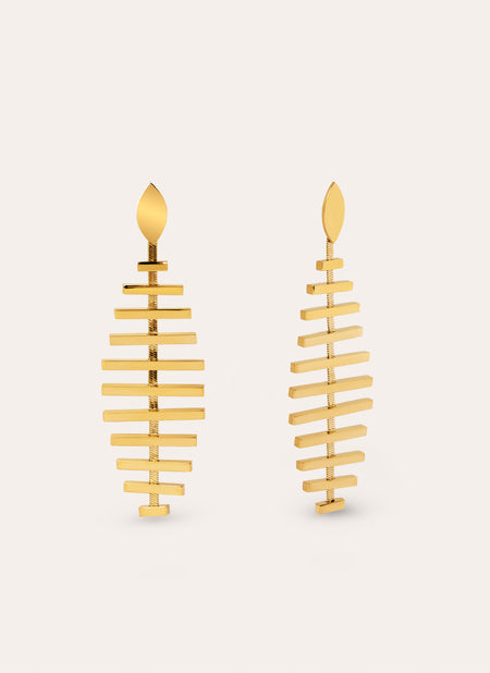 Pacific Stainless Steel Gold Earrings 
