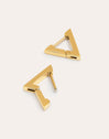 Pyramid Stainless Steel Gold Earrings