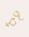 Polar Moon Spark Gold Earrings