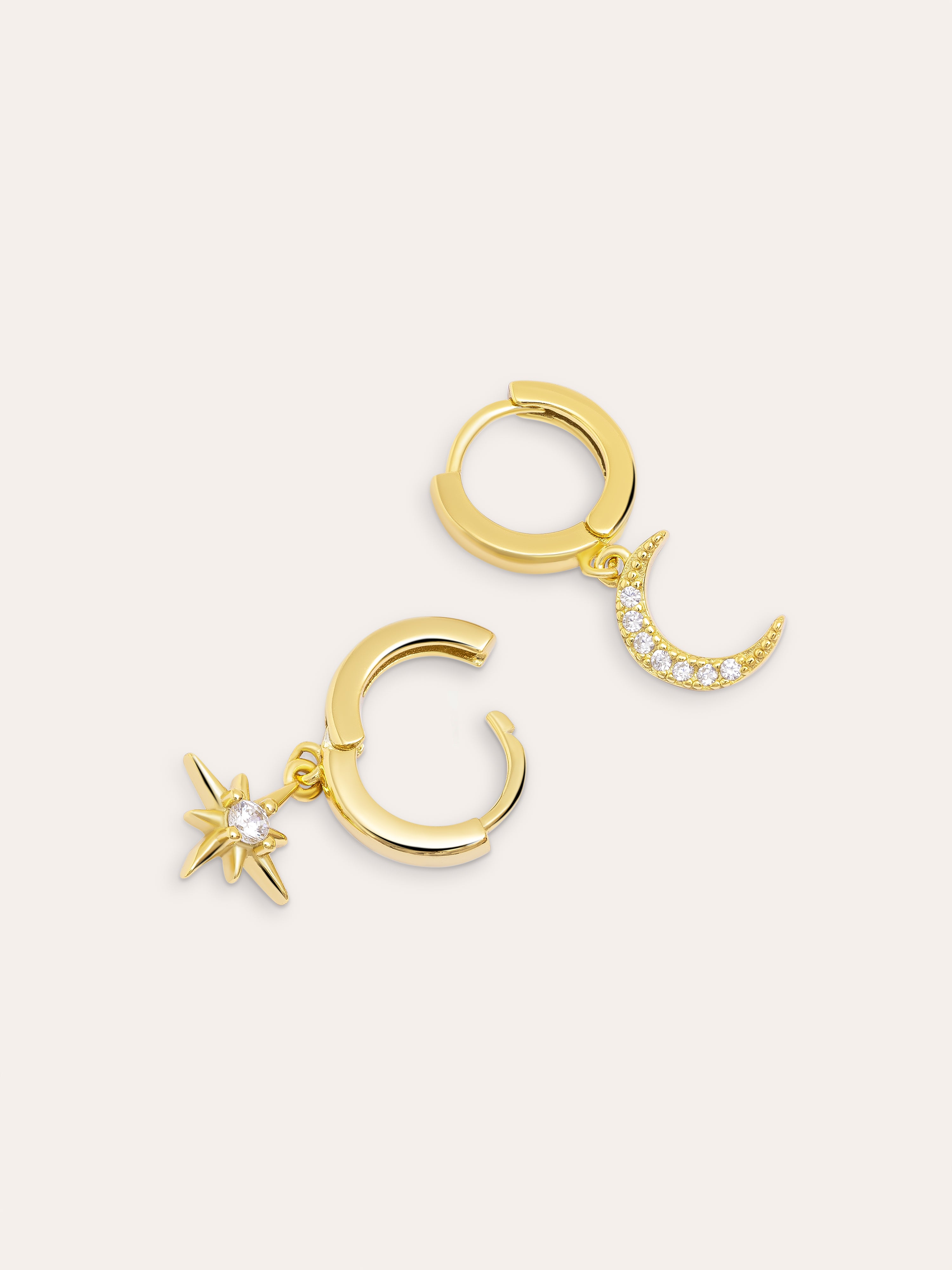 Polar Moon Spark Gold Earrings