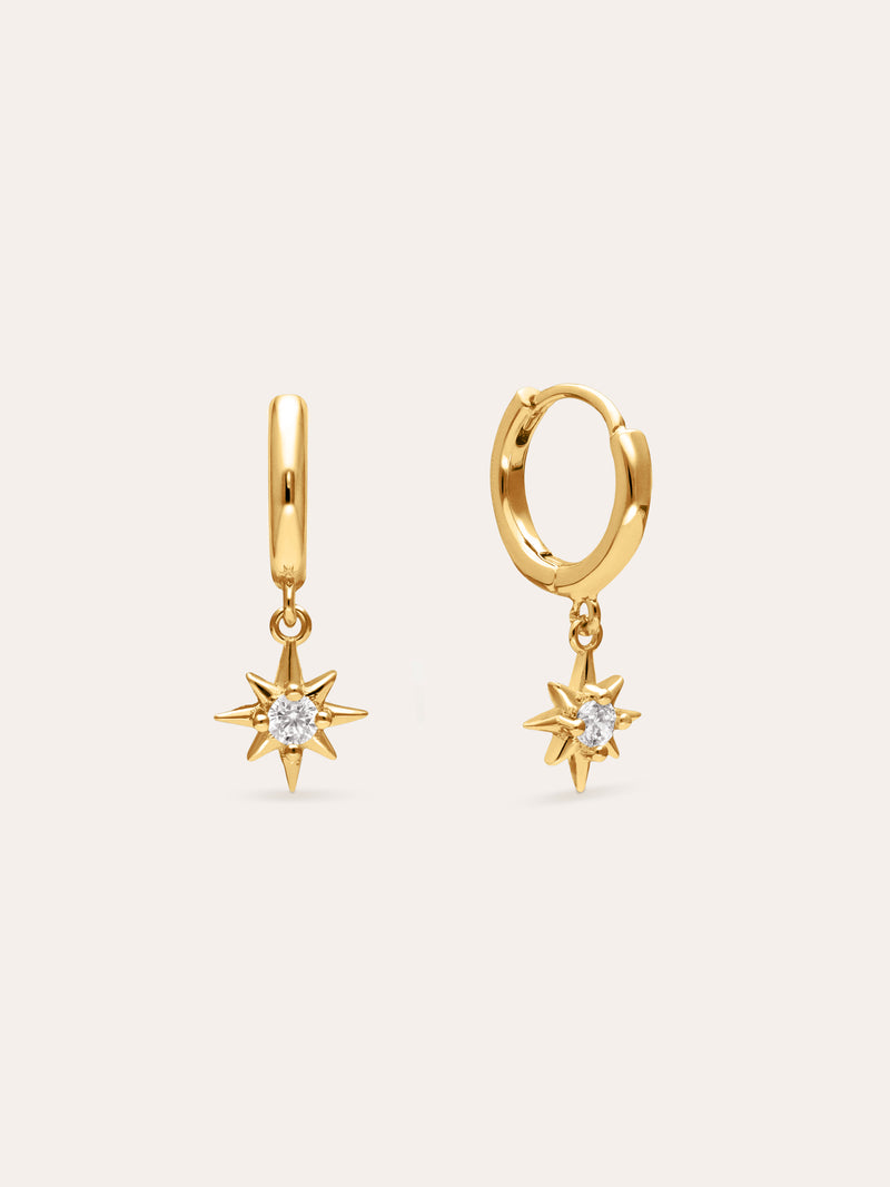 Pendientes Polar Star Baño Oro