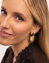 Purple Catalina Stainless Steel Gold Earrings