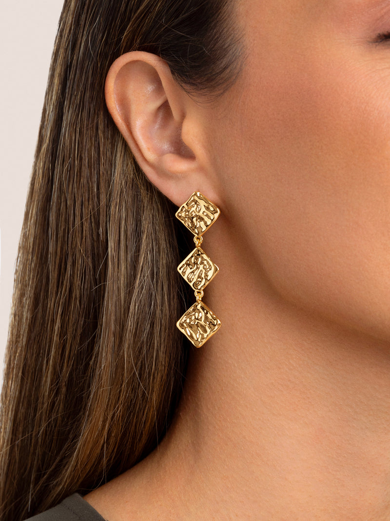 Rhomb Gold Earrings