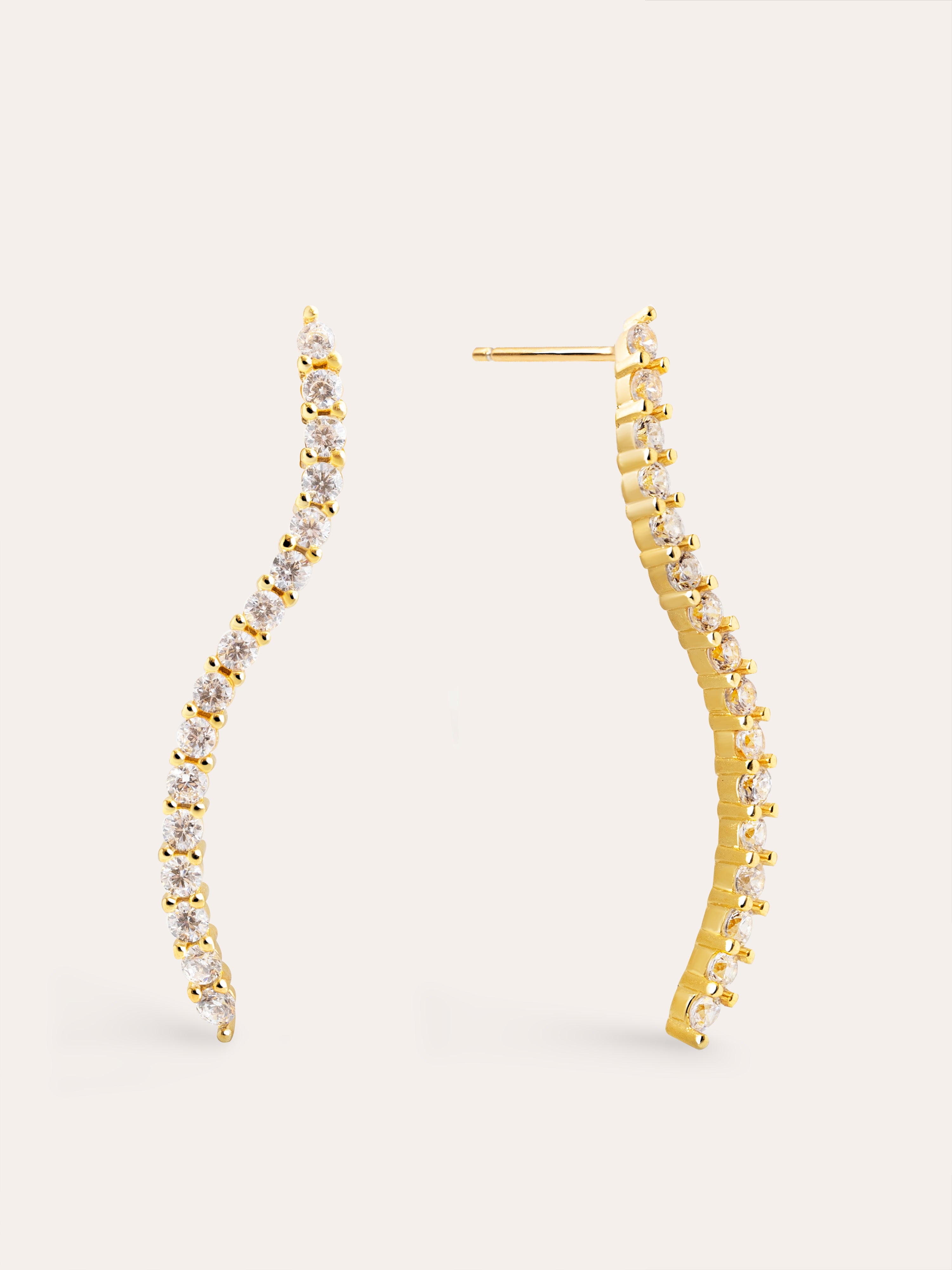Riviere Line Gold Earrings