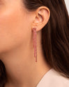 Riviere Triple Pink Gold Earrings