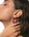 Pendientes Rosé Stones Acero Baño Oro
