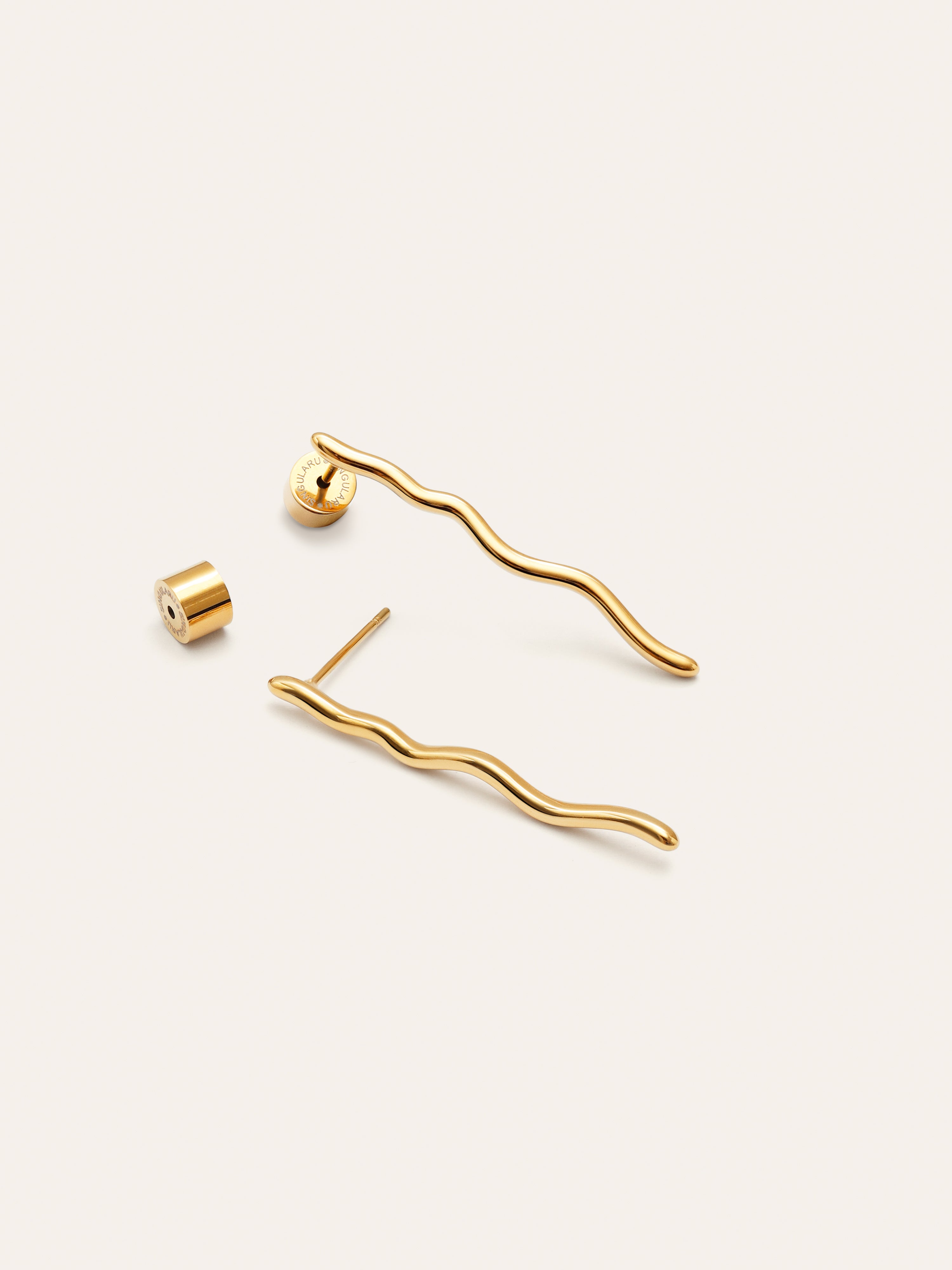 Snake Stainless Steel Gold Earrings