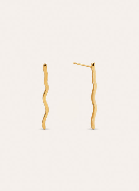 Snake Stainless Steel Gold Earrings