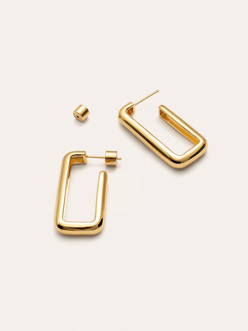 Single Pipe Gold Earrings 
