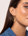 Pendientes Sister Acero Baño Oro - puesto en modelo
