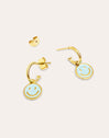 Pendientes Aro Smiley Sky Enamel Baño Oro