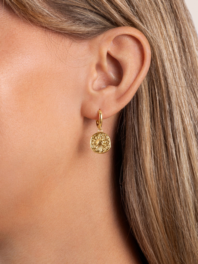 Solstice Sun Hoop Earrings 