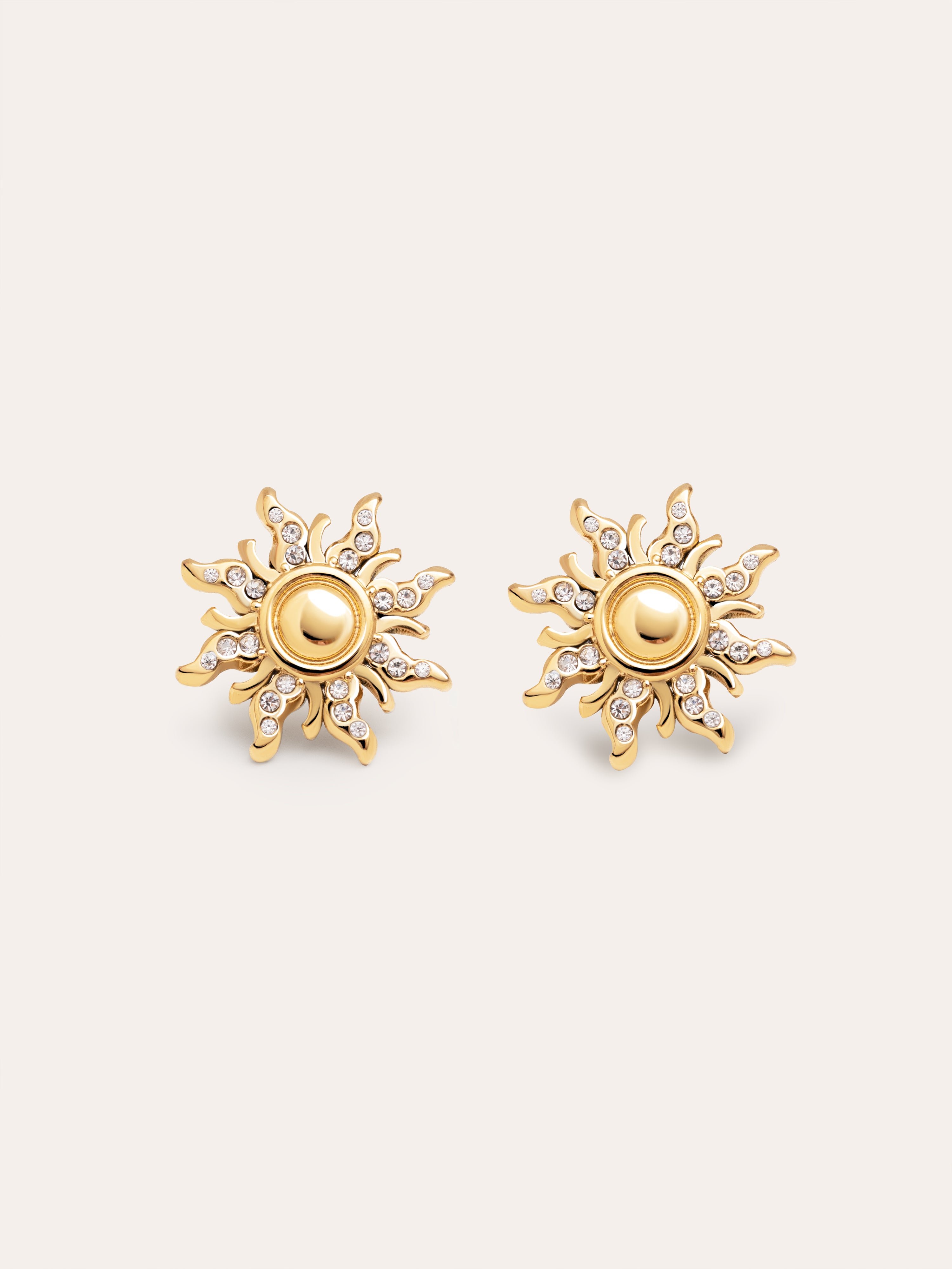 Little Sun Stainless Steel Gold Earrings