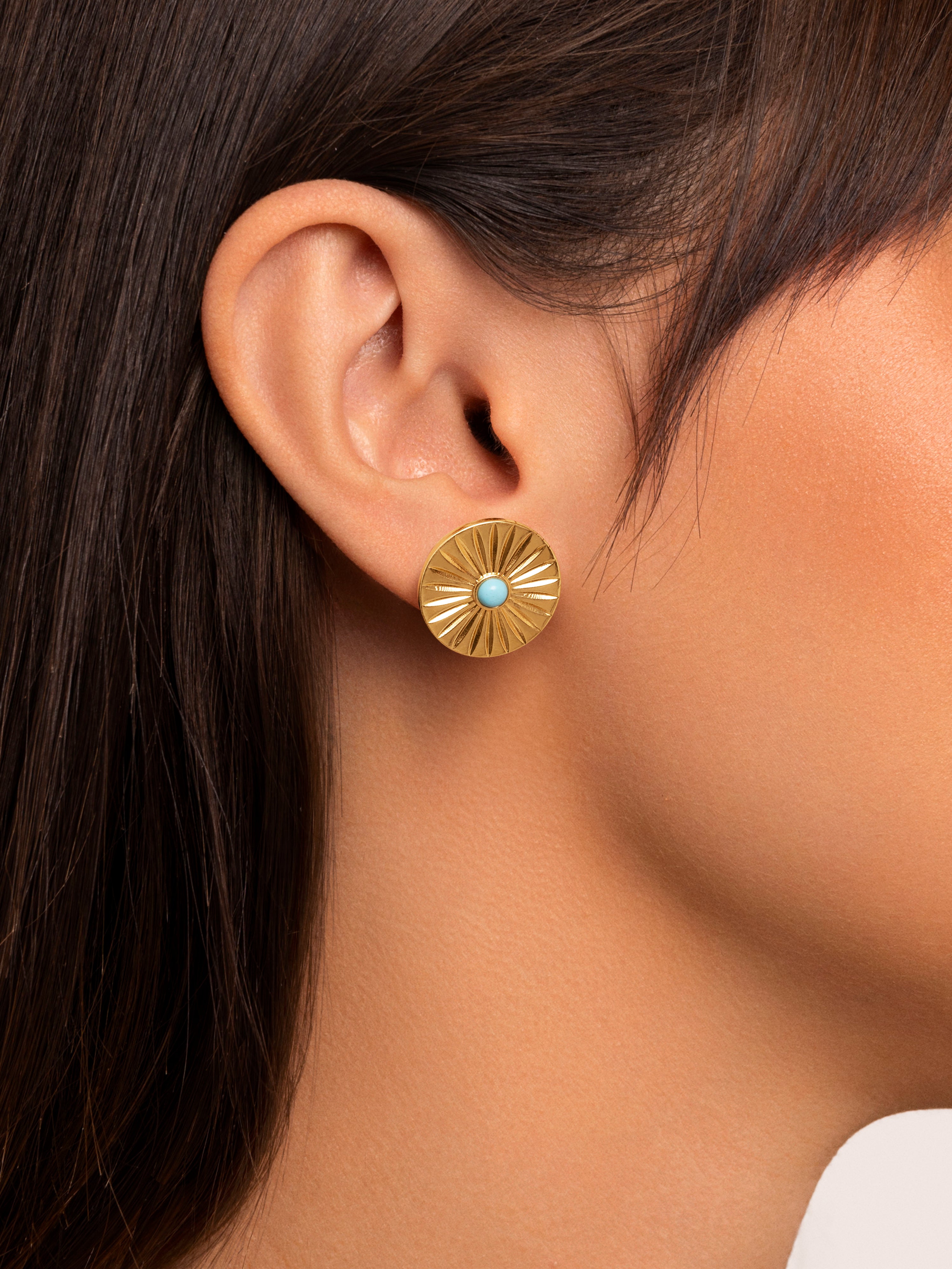 Solei Turquoise Gold Earrings