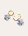 Starfish Blue Stainless Steel Gold Earrings