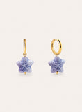 Pendientes Starfish Blue Acero Baño Oro