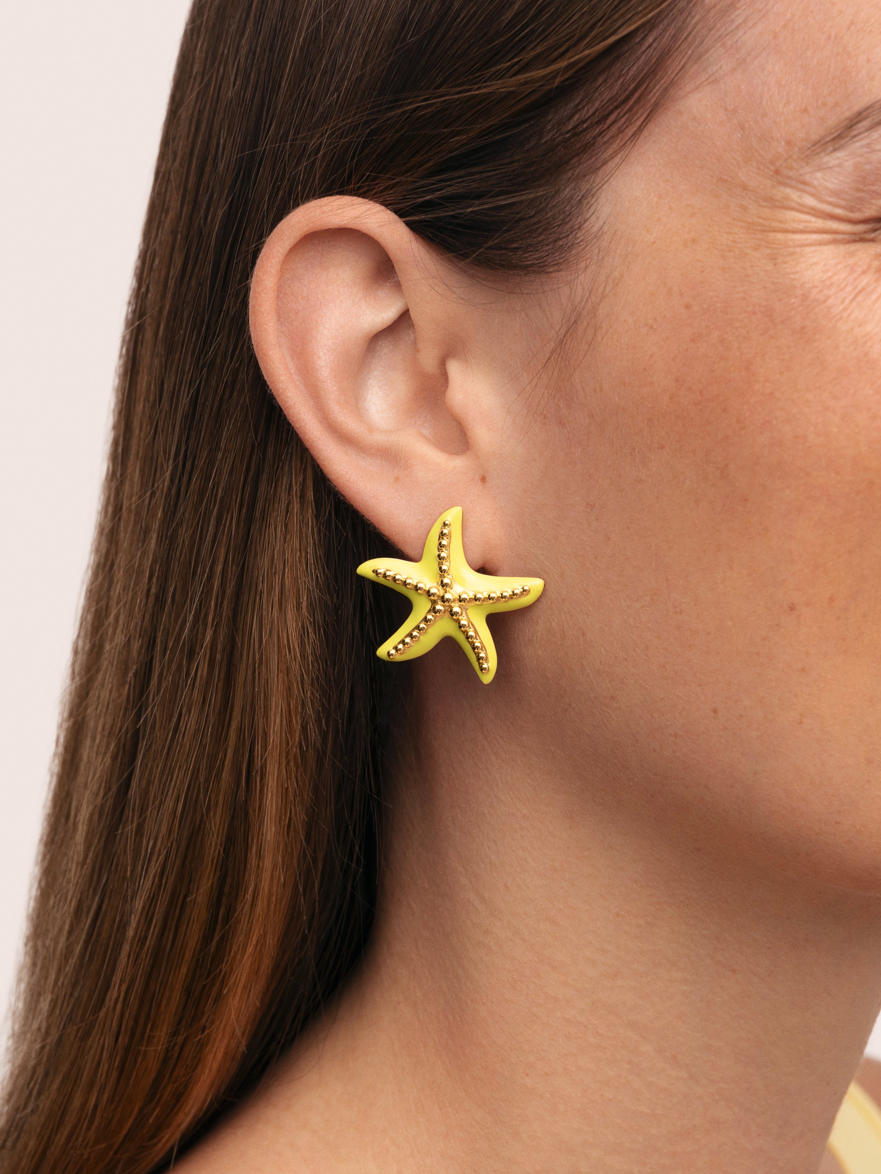 Pendientes Starfish Enamel Colors Baño Oro