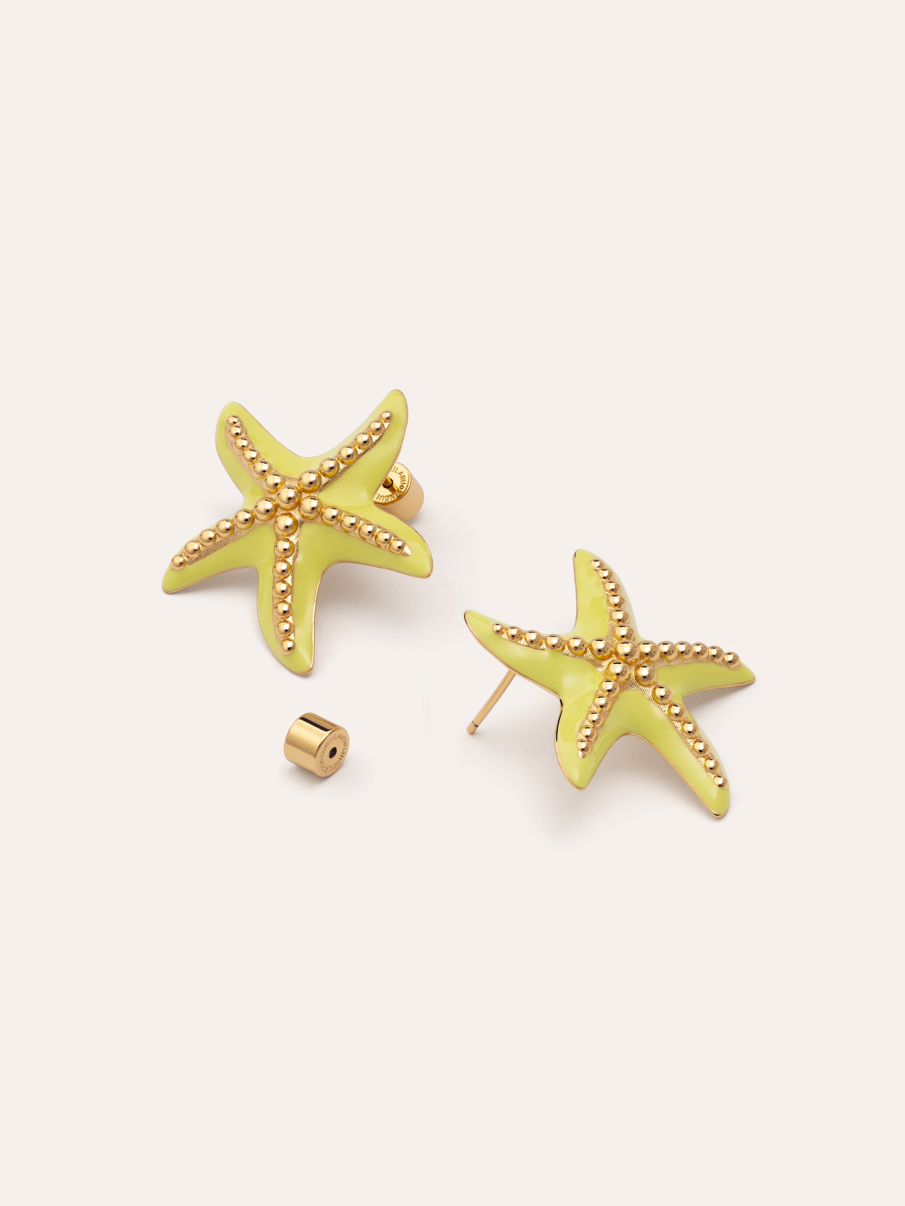 Pendientes Starfish Enamel Colors Baño Oro