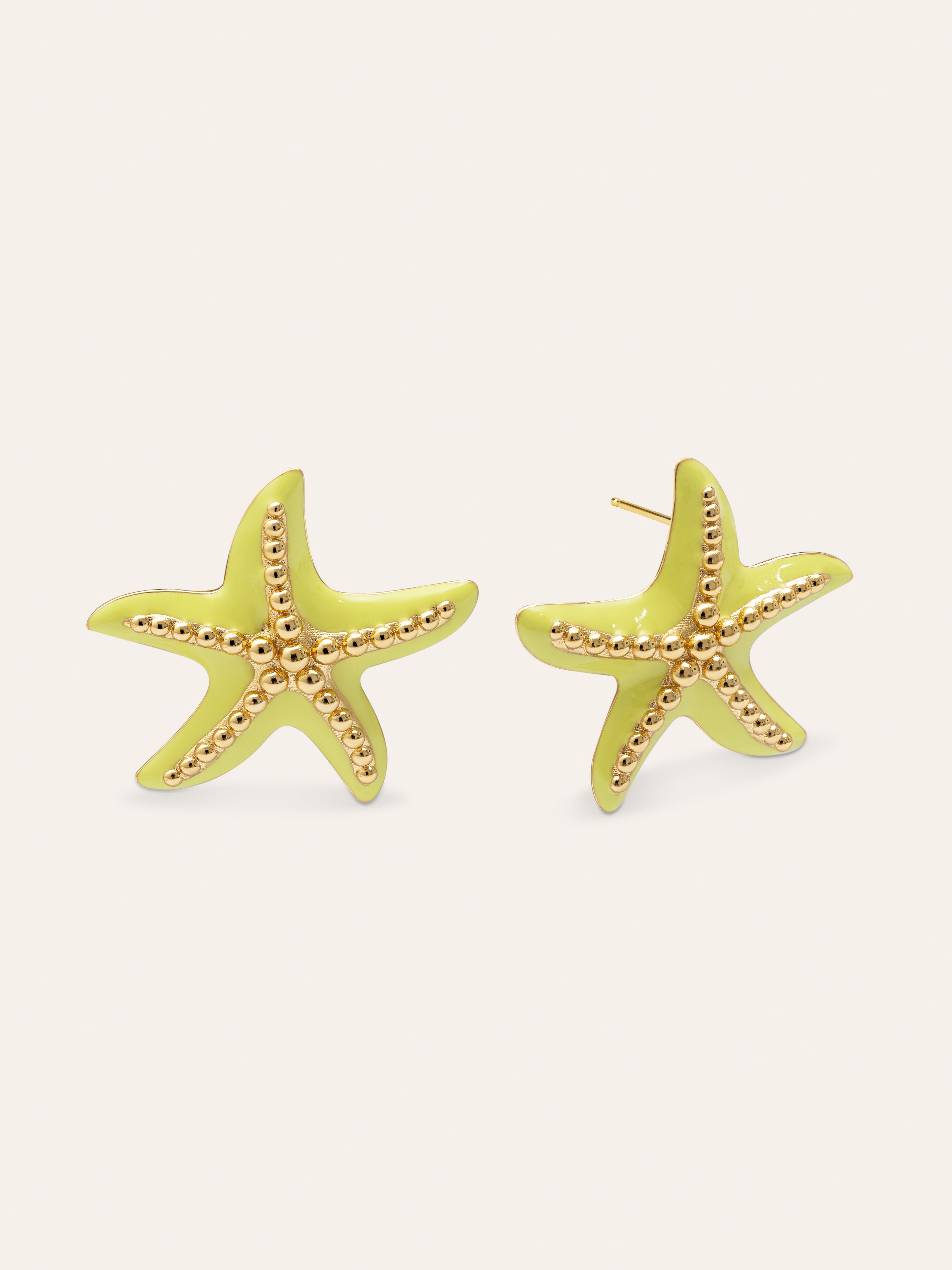 Pendientes Starfish Enamel Colors Baño Oro