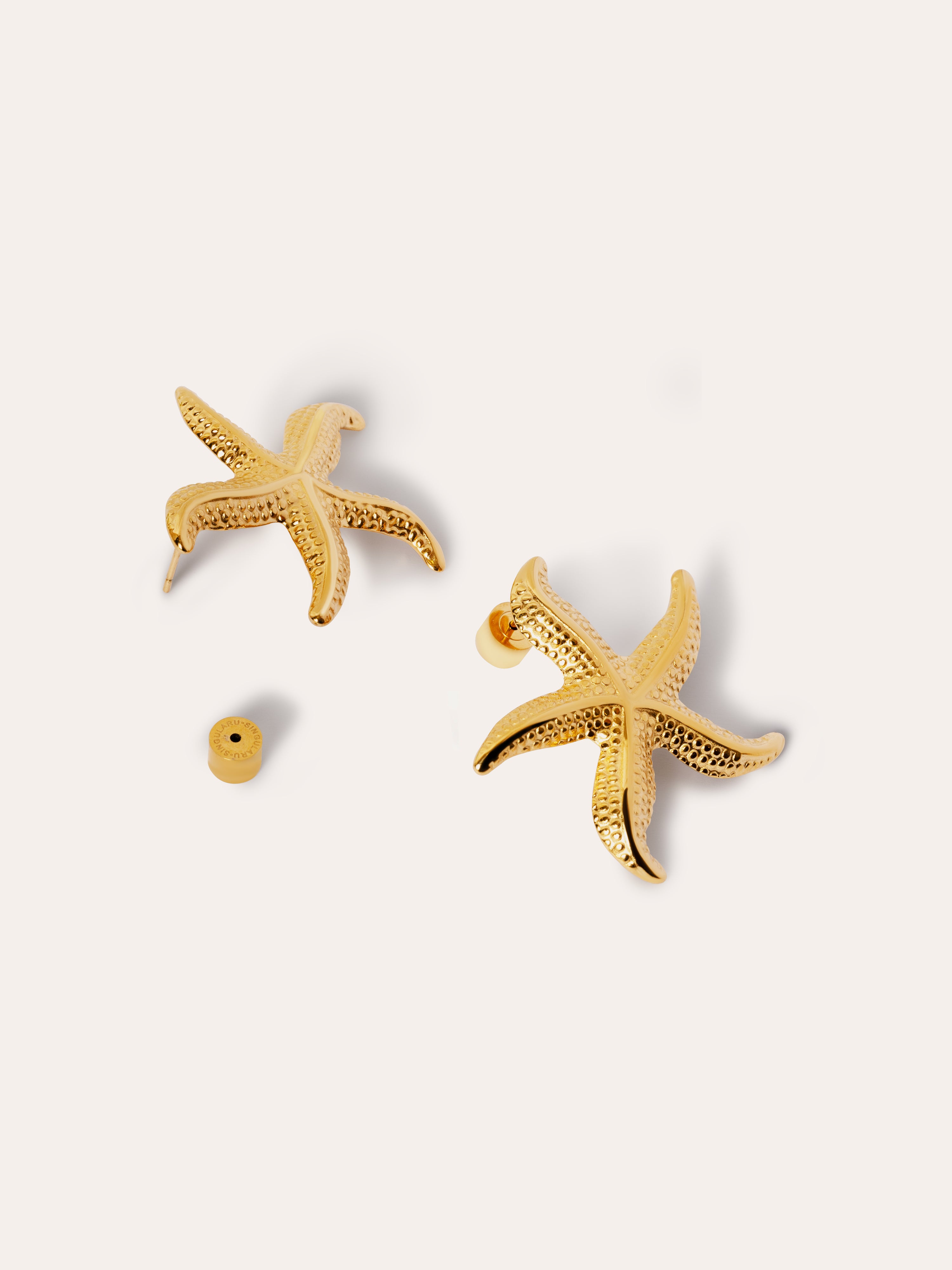 Starfish Stainless Steel Gold Earrings 