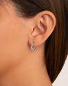 Stars Hole Silver Hoop Earrings 
