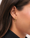 Star Punk Steel Gold Plated Earrings - puesto en modelo