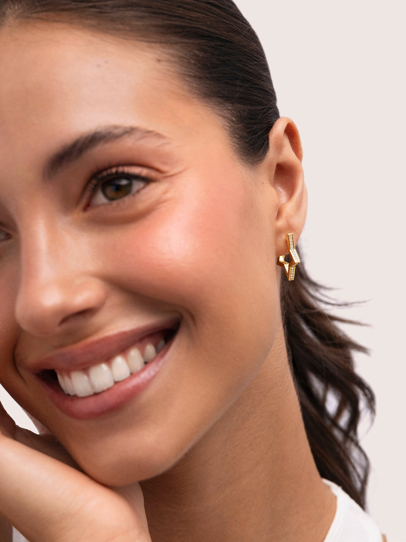 Pendientes Superstar Sparks Baño Oro