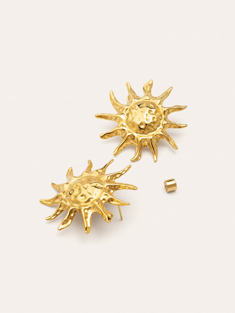Sun Light Stainless Steel Gold Earrings