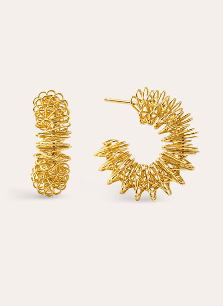 Tinsel Stainless Steel Gold Hoop Earrings