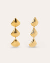 Pendientes Triple Mermaid Acero Baño Oro