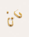 Pendientes Triple Urban Acero Baño Oro